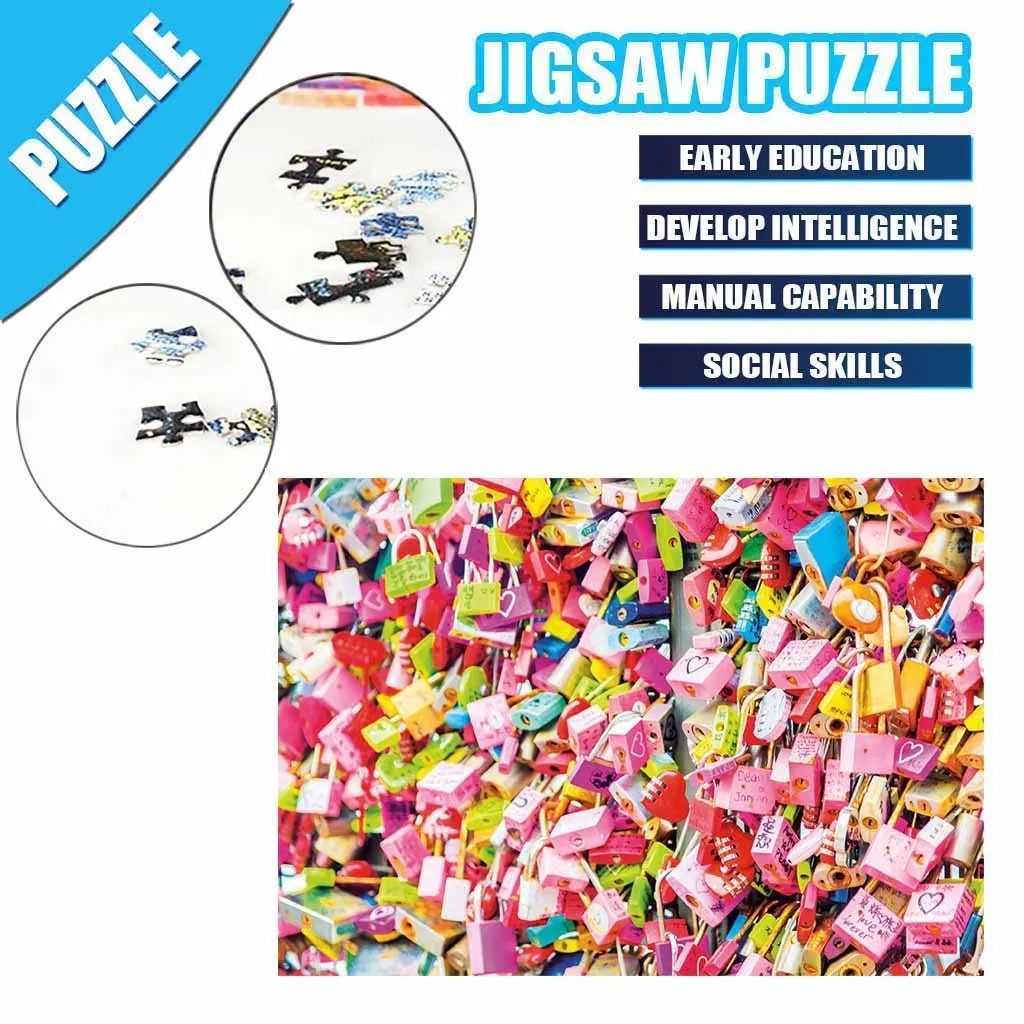 

HIINST Adults Jigsaws Puzzles Toys 1000 Pieces Concentric Lock picture Puzzles Game Interesting Toys Funny Gifts