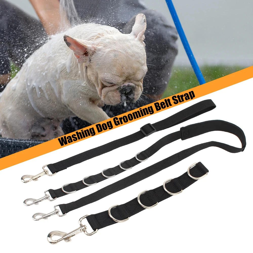 

Dog Collar Bathing Hair Cutting Harness Dog Grooming Belt Strap Pet Traction Belt Free Size Adjustable D-rings Bathing Band