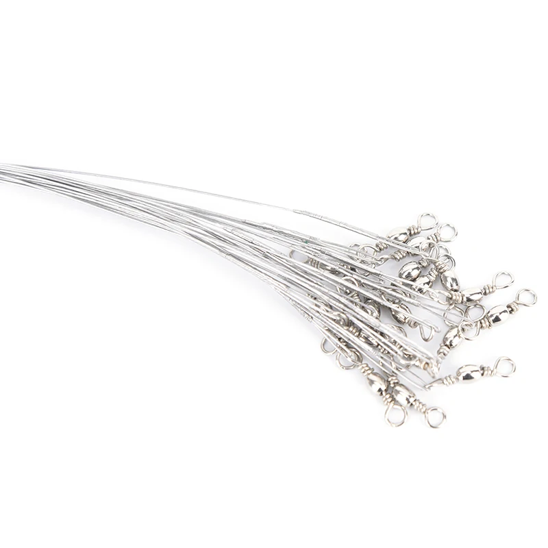 20Pcs 15M/20M/30M Steel Wire Leader With Swivel Fishing Accessory Olta Lead core Leash Line Lua Front gear | Спорт и развлечения