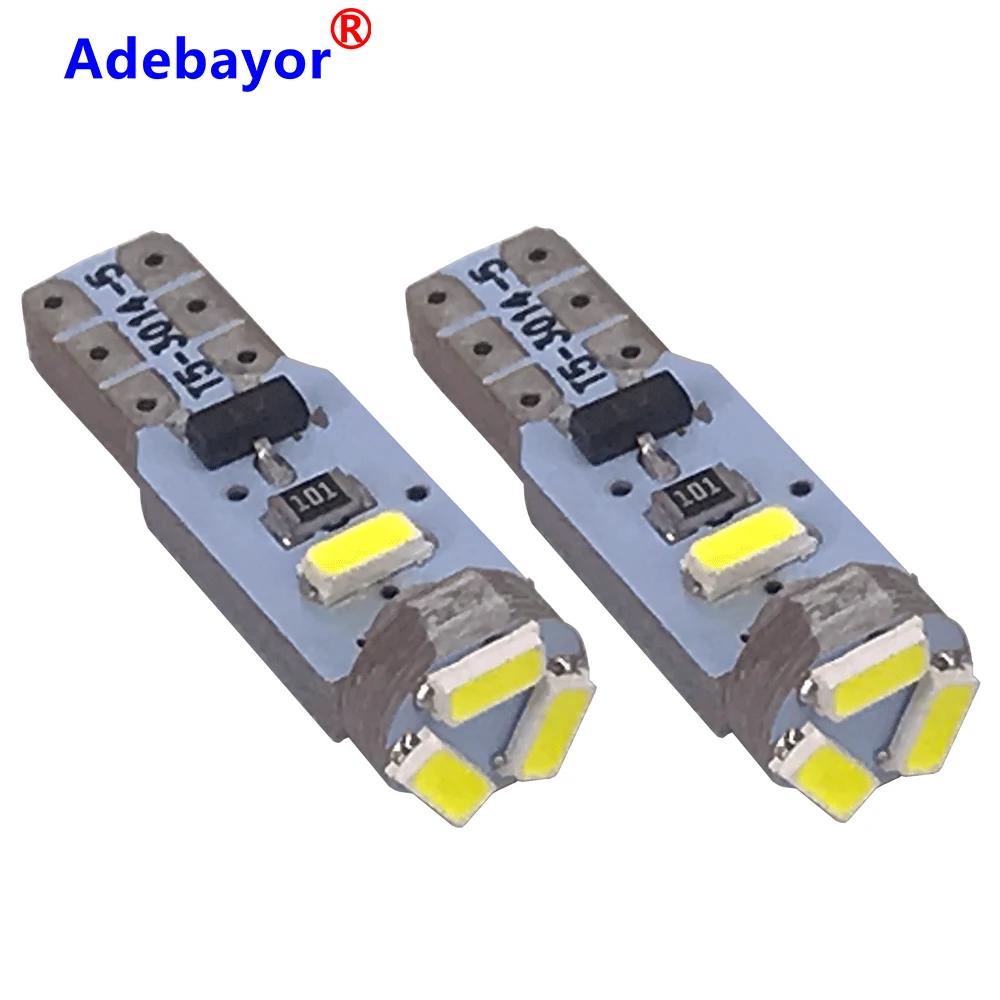 10 шт. автомобильные светодиодсветодиодный лампы T5 W1.2W 5 SMD 12 В постоянного тока 3014