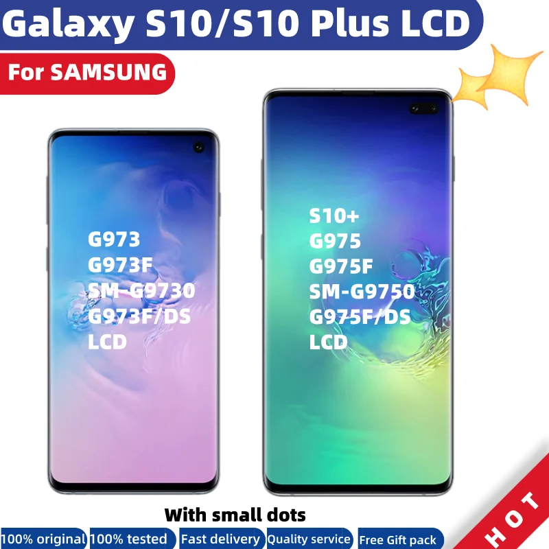 Оригинальный сменный сенсорный экран AMOLED для SAMSUNG Galaxy S10 LCD Plus дигитайзер + G970F G975F с
