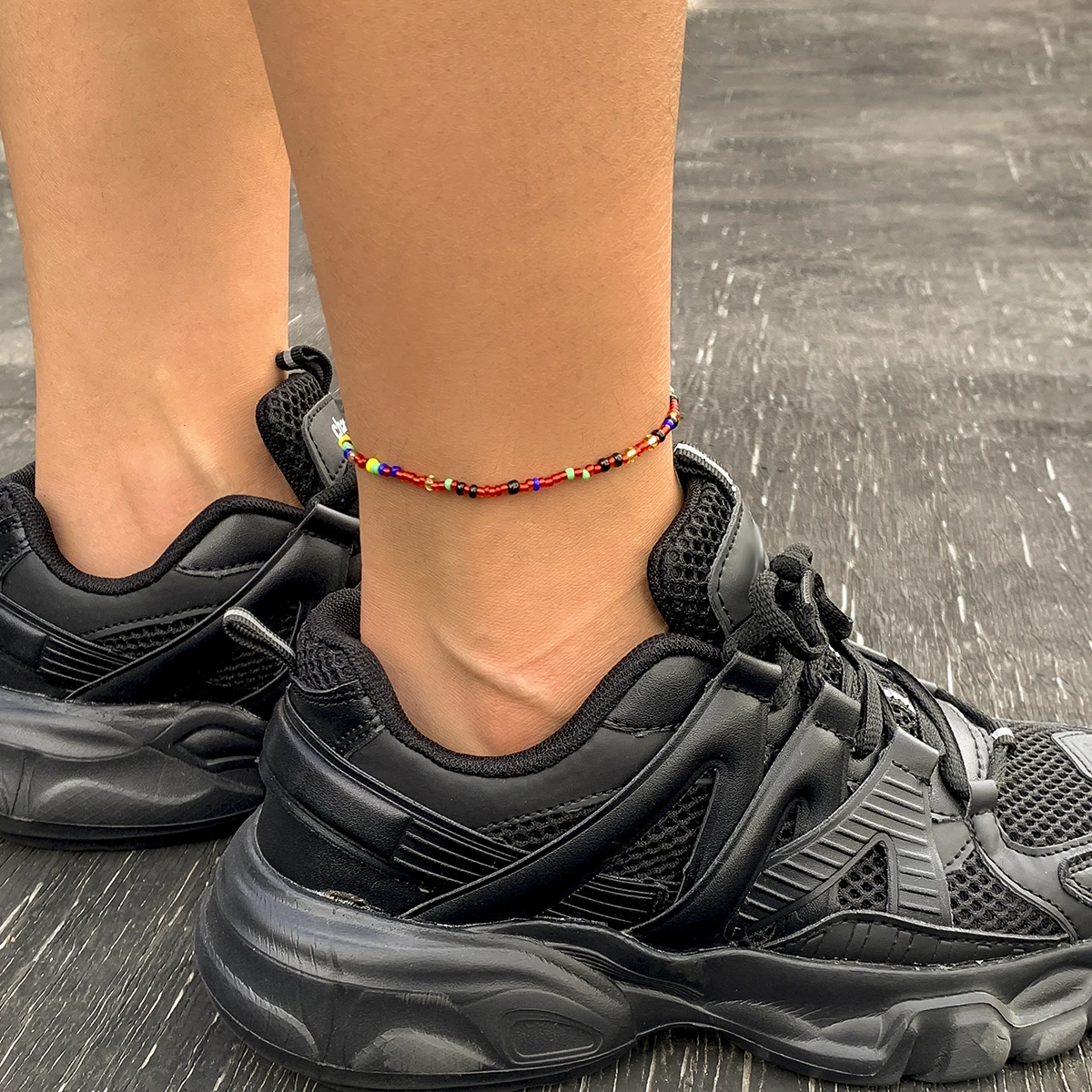 

IngeSight.Z Colorful Rainbow Seed Beaded Chain Anklets Bracelets Summer Beach Anklets Barefoot Sandals On Foot Ankle Jewelry