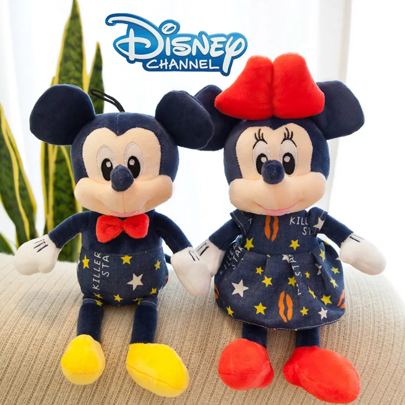 

35cm Disney Mickey Minnie Plush Toys Cartoon Stuffed Doll Anime Christmas Present Plush Dolls Pendant Toy Cool Kid Birthday Gift