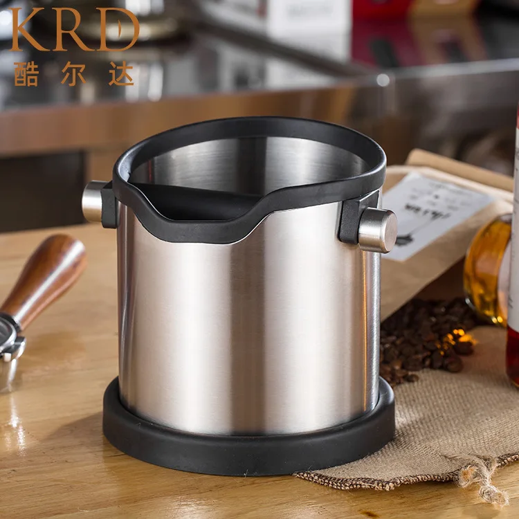 Cubo de almacenamiento de acero inoxidable para heces de caf&eacute;, Cubo de silicona para heces de caf&eacute; en polvo, para el hogar-1