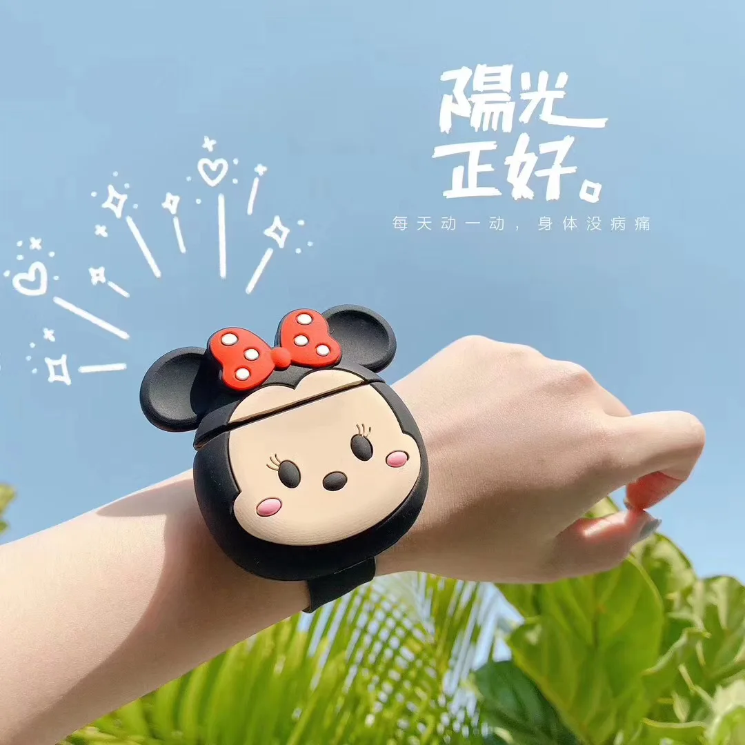 2019 новейшая версия Мультяшные часы защитный чехол для AirPods 1/2 ремешок силиконовый