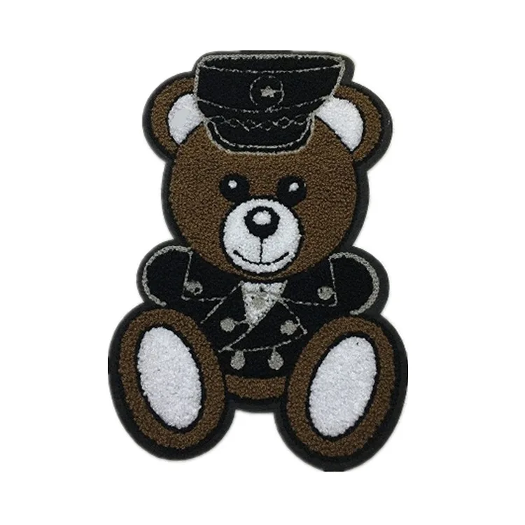 

embroidery chenille bear patches for jackets,bears jeans badges,DIY animal appliques LS-79