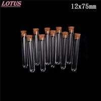 10pcs 1275mm plastic test tube with cork 6 inch 20ml clear lab experiment favor gift tube refillable bottle nature clear glass