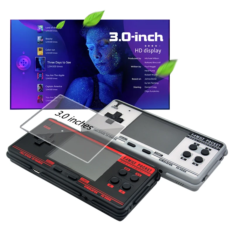 

Консоль игровая портативная в ретро стиле, 2 + 8 бит, 1091 классических игр