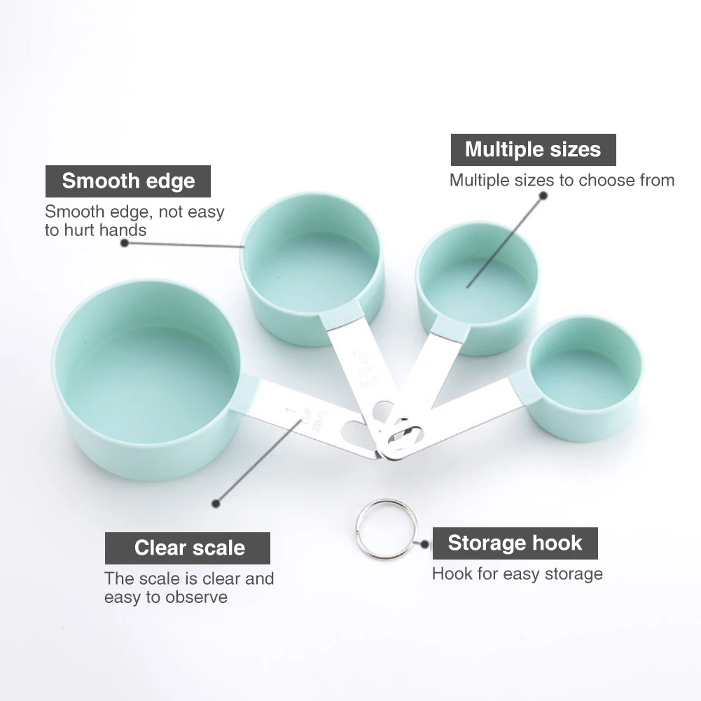

8pcs Multifunctional Easy Clean Coffee Sugar Kitchen Tools Stainless Steel Lightweight Dry Liquid Measuring Cups Spoons Set