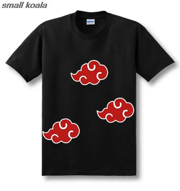 Новая мода героя аниме Наруто Логотип Akatsuki узор футболка Itachi Uchiha футболки с