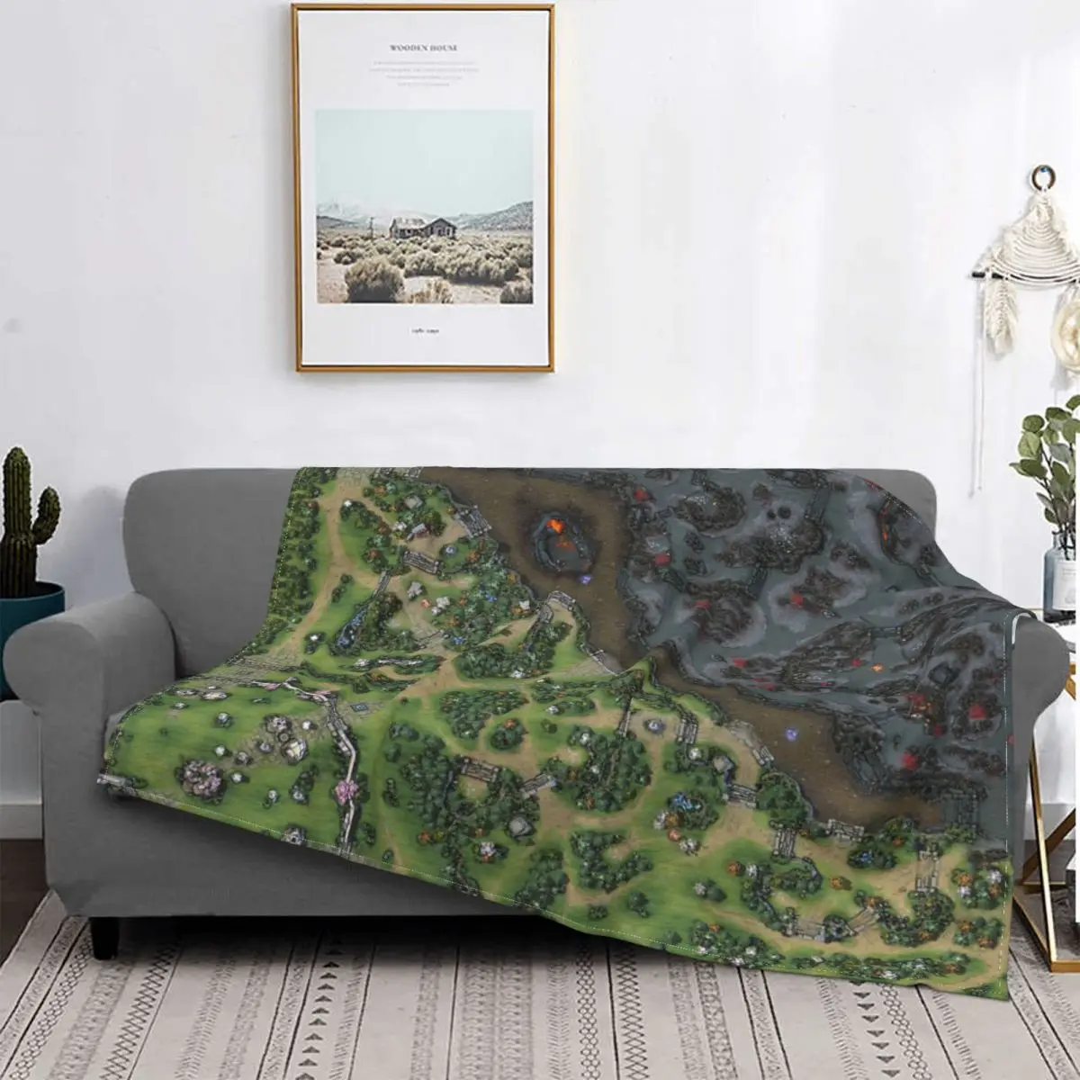 

Dota 2-Manta de mapa Reborn 700 HD, colcha a cuadros para cama, sofa, cama, manta de lana mullida a cuadros, colcha de pik