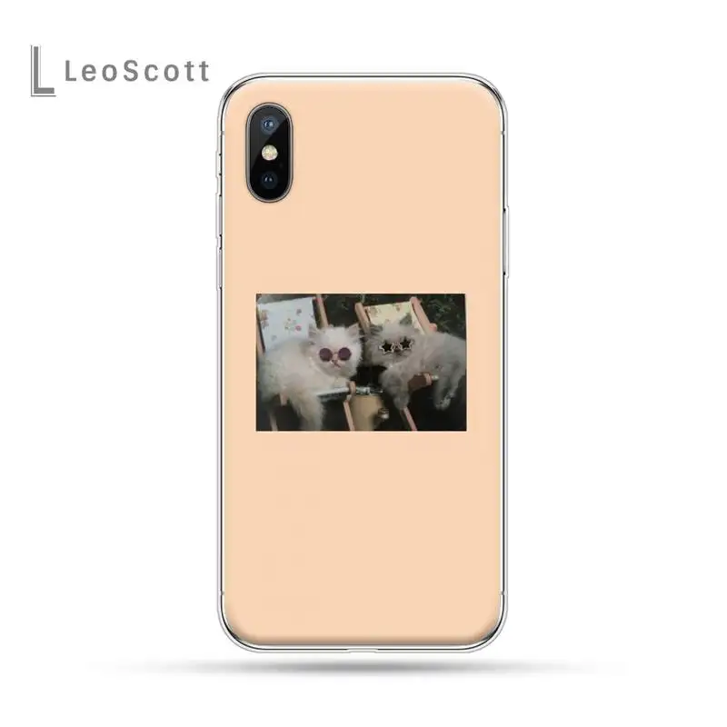 

Pink Aesthetic cute cat Phone Case For iphone 12 5 5s 5c se 6 6s 7 8 plus x xs xr 11 pro max mini