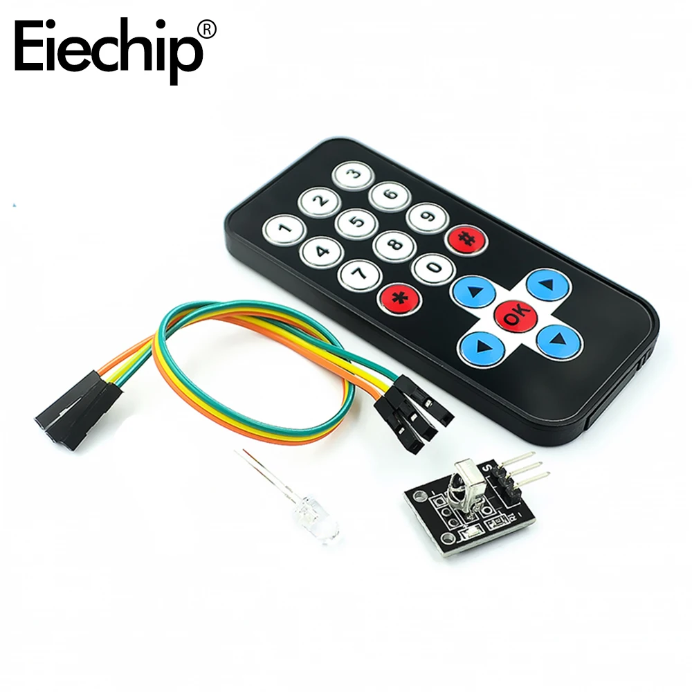 

Eiechip 1set For Arduino Infrared IR Wireless Remote Control Module Kits DIY Kit HX1838 For Arduino Raspberry Pi Control Board