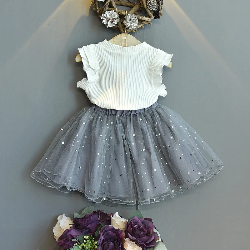 

Girl Sets Summer Short-sleeved T-shirt Fluffy Skirt Two-piece Children's Clothes Kids Clothing for Girls Kids Clothing Sets 2-6T