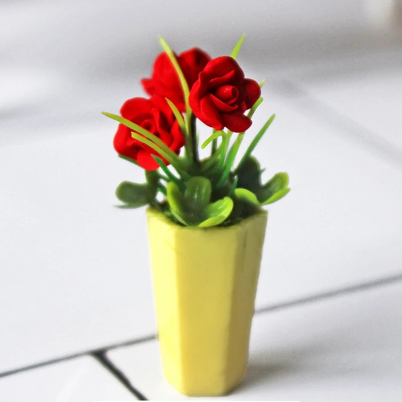 

1/12 Dollhouse Miniature Simulation Decor Accessories DIY Mini Plant Flowerpot Kids Funny Toy