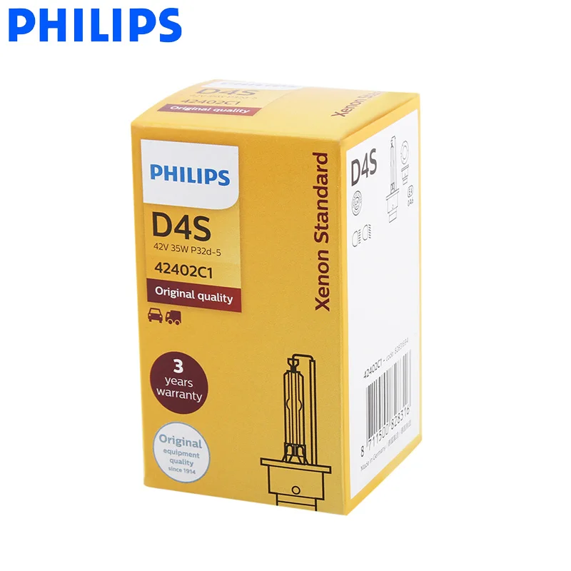 Philips D4S HID 42402 35 Вт ксеноновые лампы 4200 к яркий белый светильник оригинальная