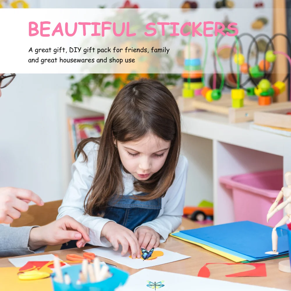 

2 Sets/60pcs Decorative Scrapbook Stickers DIY Crafting Stickers Note Stickers