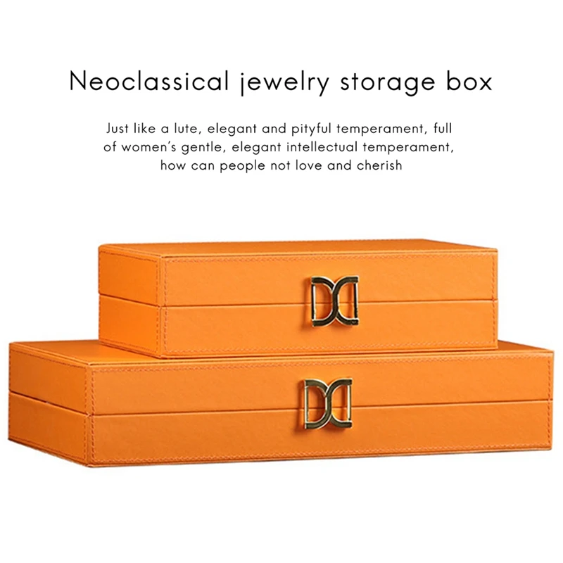 

Modern Simple Storage Jewelry Box Model Room Home Orange Soft Decor