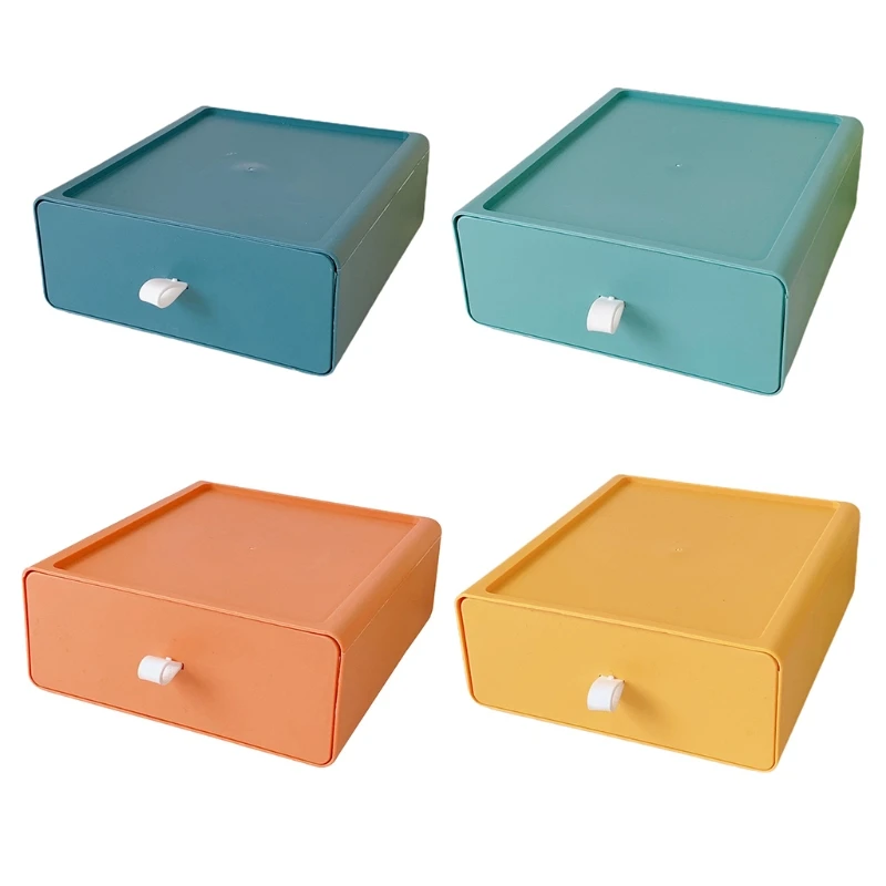

Desktop Drawer Organizer Makeup Cosmetic Storage Box Desk Stackable Jewelry Stationery Container Home Office Organizing Case