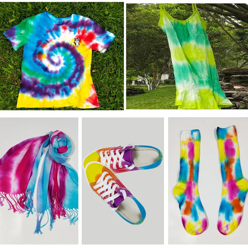 

12 Pcs Tie Dye Kit Non-toxic DIY Garment Graffiti Fabric Step Textile Coating H-best