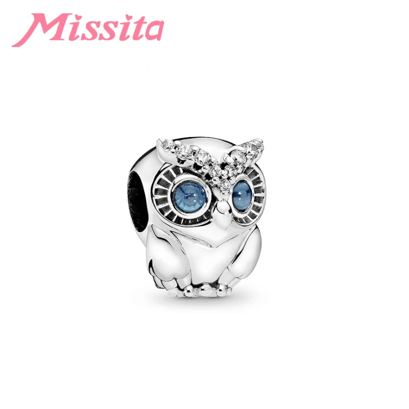 Женский браслет MISSITA оригинальный с бусинами в виде совы голубым глазом для