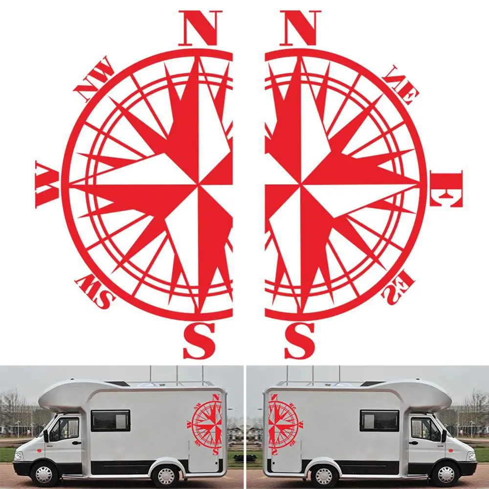 2 шт. личности Компас для автомобиля Стикеры Отдых на природе жизнь палатка