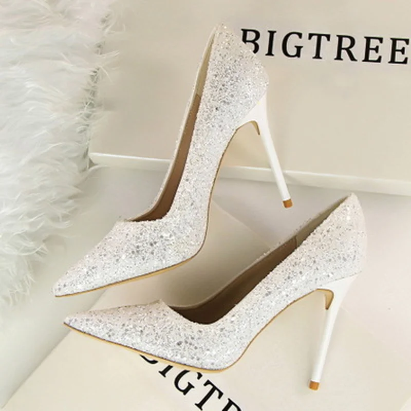 

2021 Newest Cinderella Shoes Rhinestone High Heels Women Pumps Pointed toe Woman Crystal Party Wedding Shoes 5cm/7cm/9cm