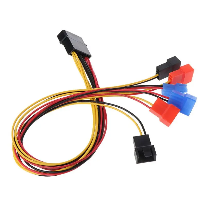 

4-Pin IDE Molex To 6-Port Cooling Fan 2-Pin Splitter Power PC DIY Adapter Cable C7AA