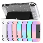 Прозрачный Блестящий жесткий чехол для девочек розовый защитный чехол Блестящий Кристальный чехол для Nintendo Switch Oled NS Joy-Con защитная задняя крышка