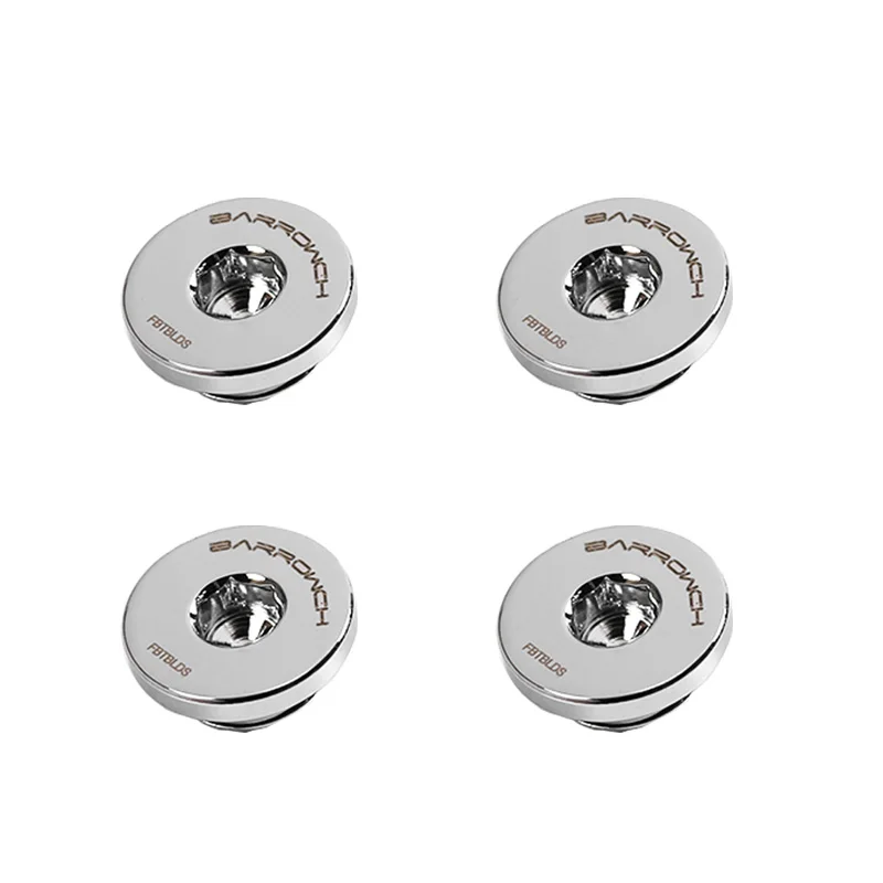 BARROW 4pcs G1/4&quot Ultra Thin Inner Hexagon Water Stop Sealing Lock use for 6MM Hex Wrench Computer Acessories Fitting End Plug |