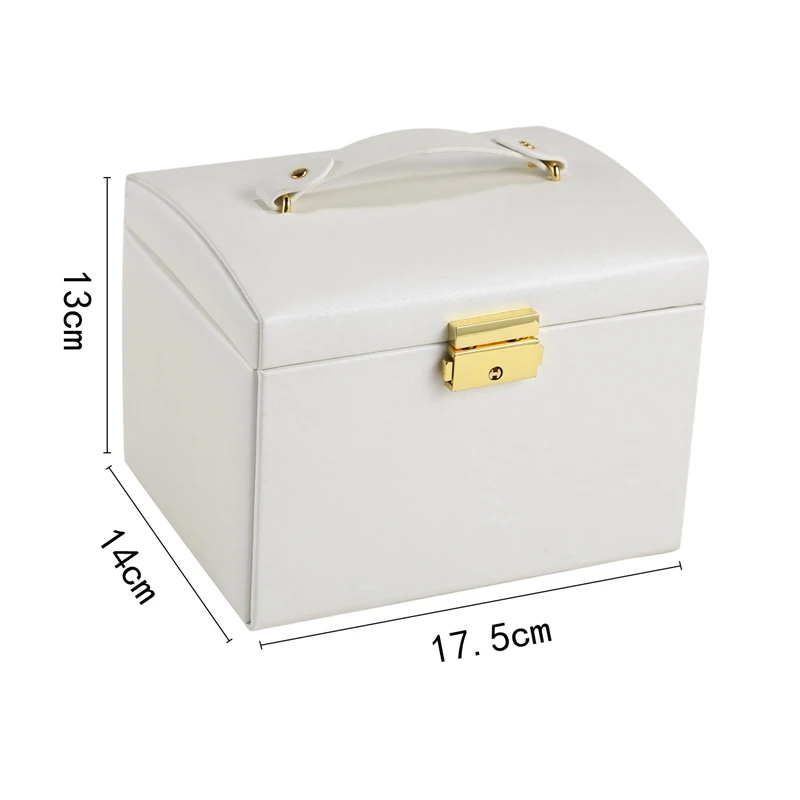 

Large Jewelry Box Organizer Girls PU Leather Drawer Jewellery Boxes Earring Ring Necklace Jewelry Storage Case Casket