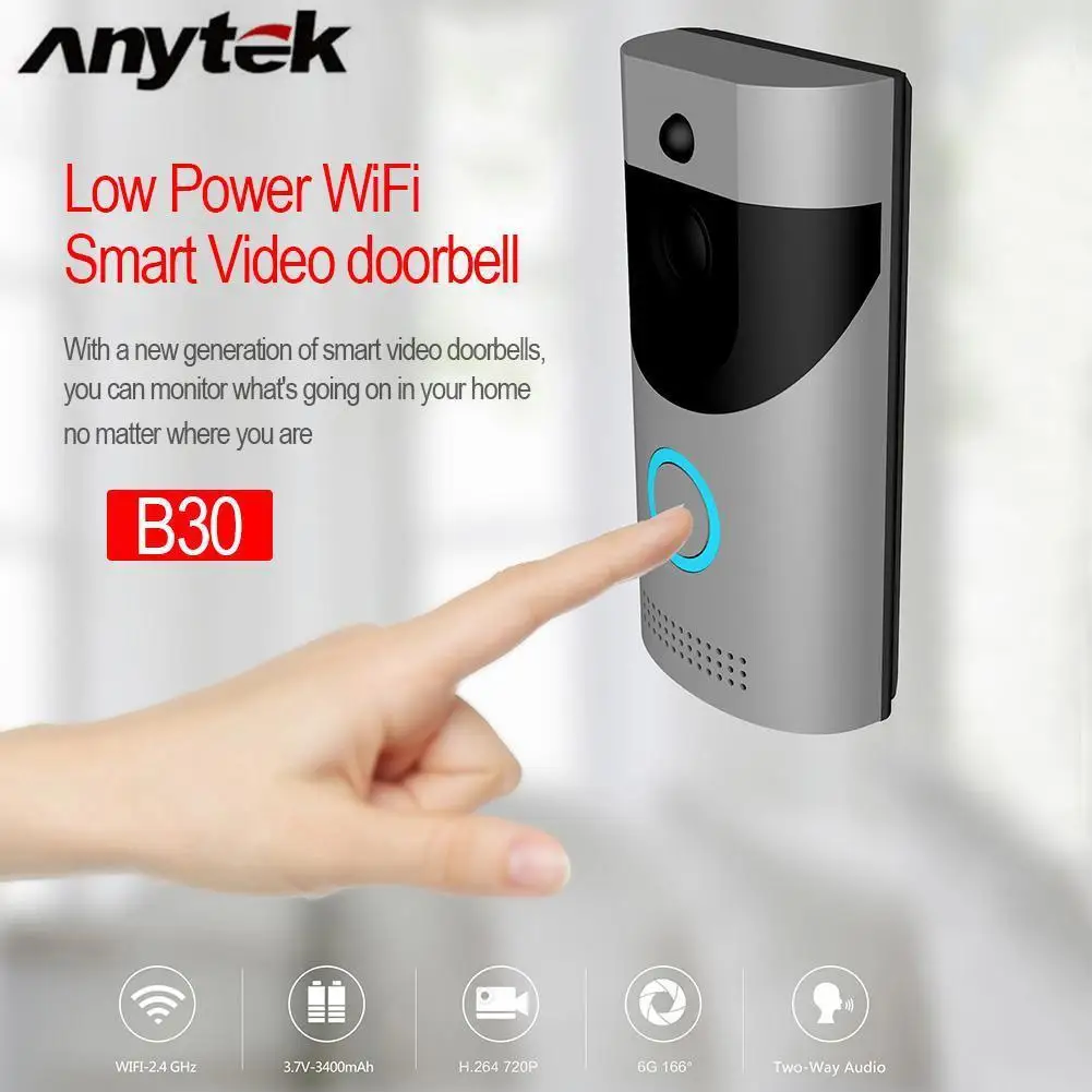 Беспроводной видеодомофон B30 с Wi Fi + комплект ресивера B10|Дверной звонок| |