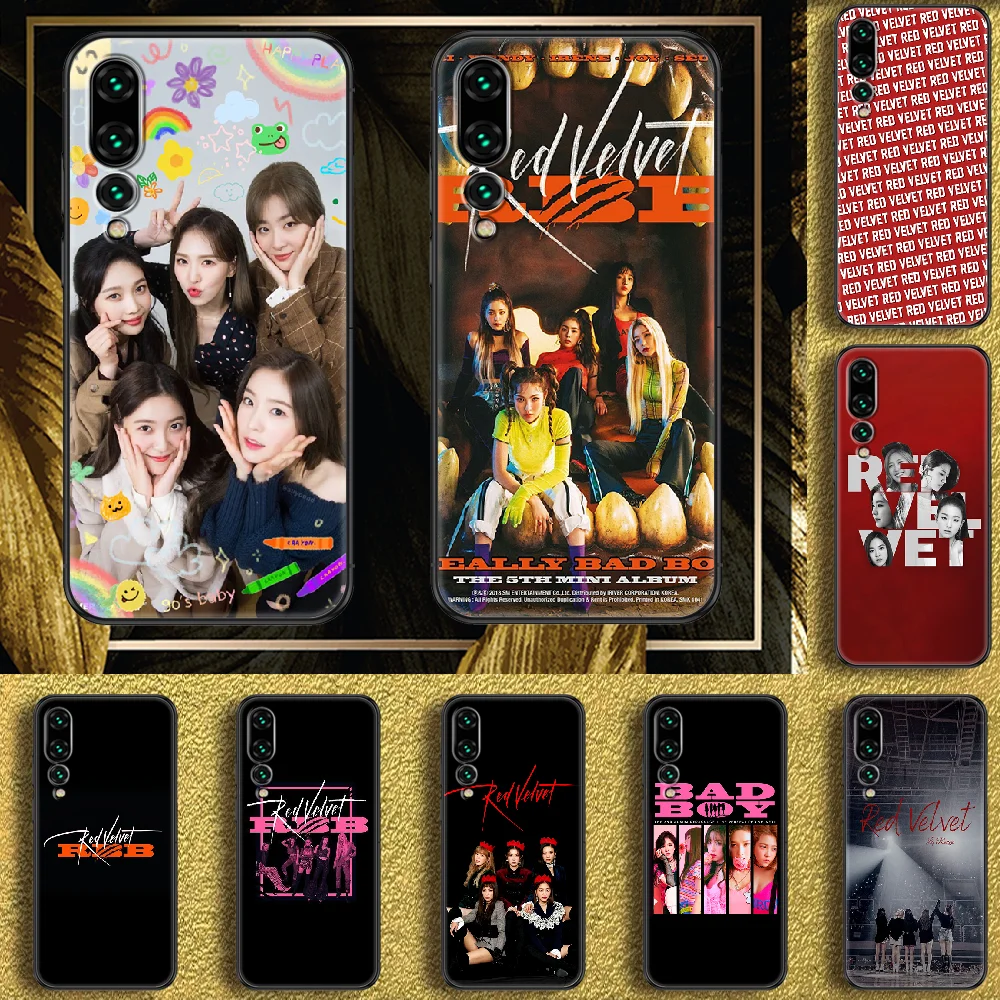 Красный бархатный чехол Kpop для телефона Huawei P Mate P10 P20 P30 P40 10 20 Smart Z Pro Lite 2019 черный