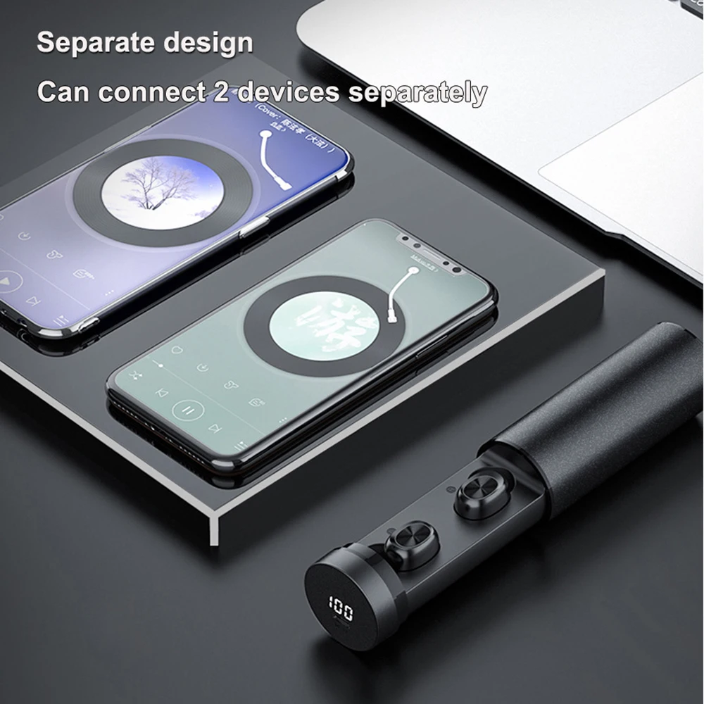 

Bluetooth 5.0 TWS Earphones HD Stereo Headphone Noise Cancelling Waterproof Wireless For Xiaomi Samsung Earpods With Microphone