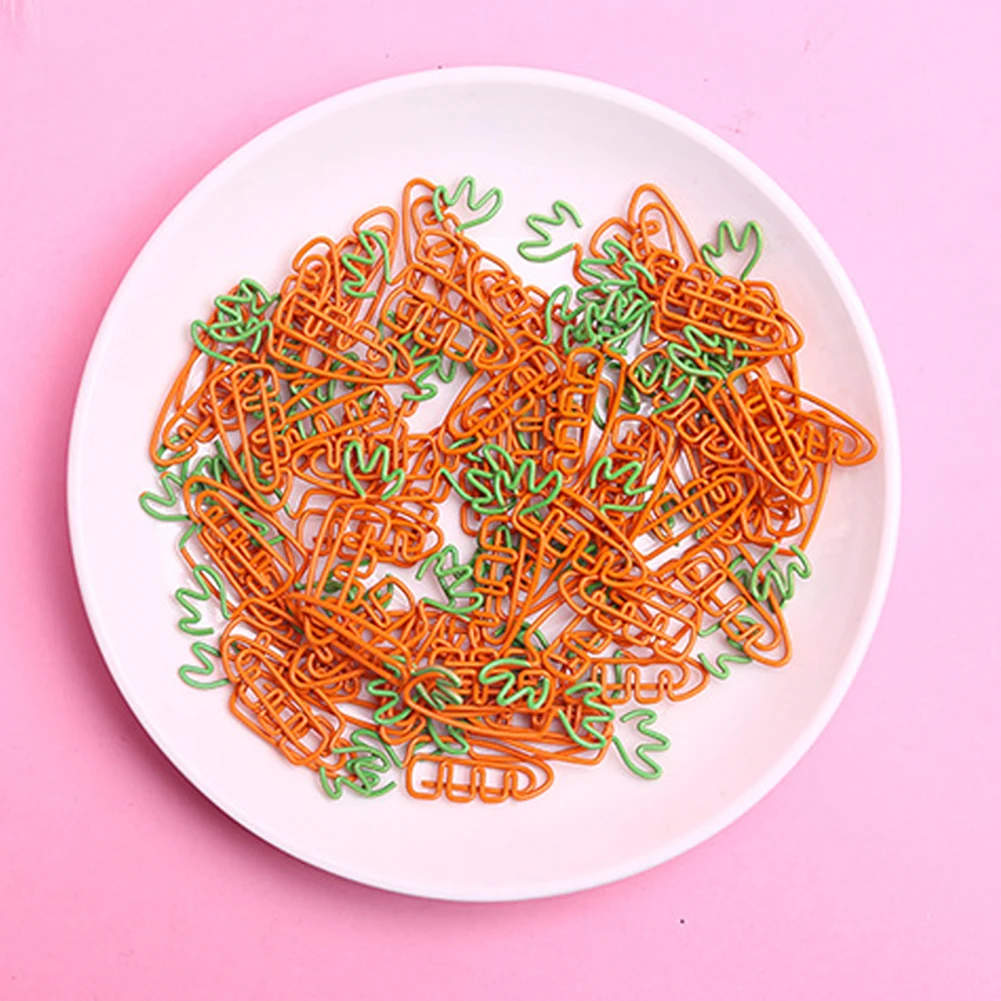 

10Pcs Carrot Shape Bookmark Paper Clip Pin Office Stationery School Supplies