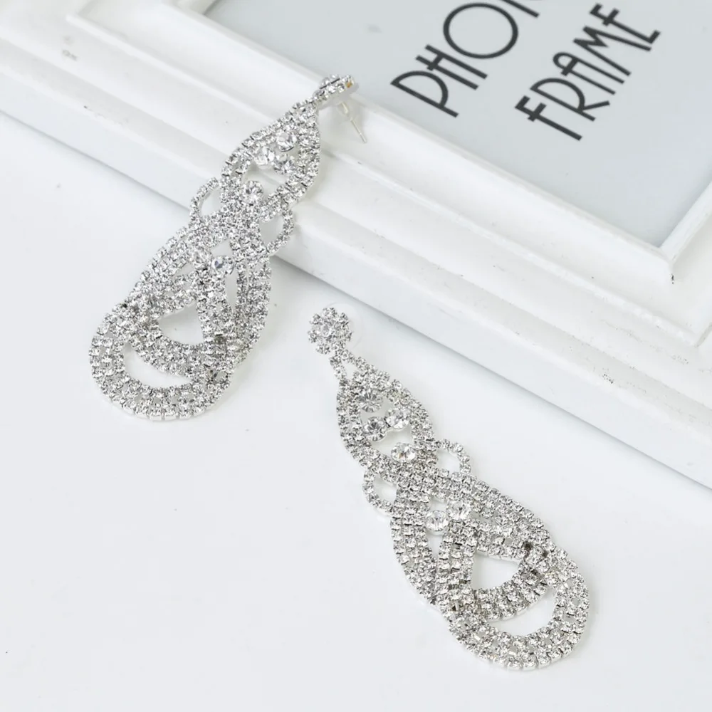 Женские Висячие серьги Shevalues длинные висячие с кисточками и прозрачными