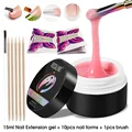 ROSALIND Builder Gel For Extension Set 4PCS Gel Nail Art Tips French For manicure Pink White Clear Poly Nail Tool Kit Sets