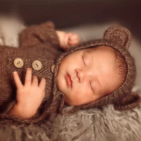 newborn bear outfits photography propsangola mohair handmade romper for baby photography props