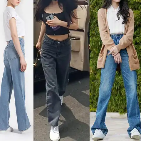 Women jeans high waist fashion lady loose denim pants