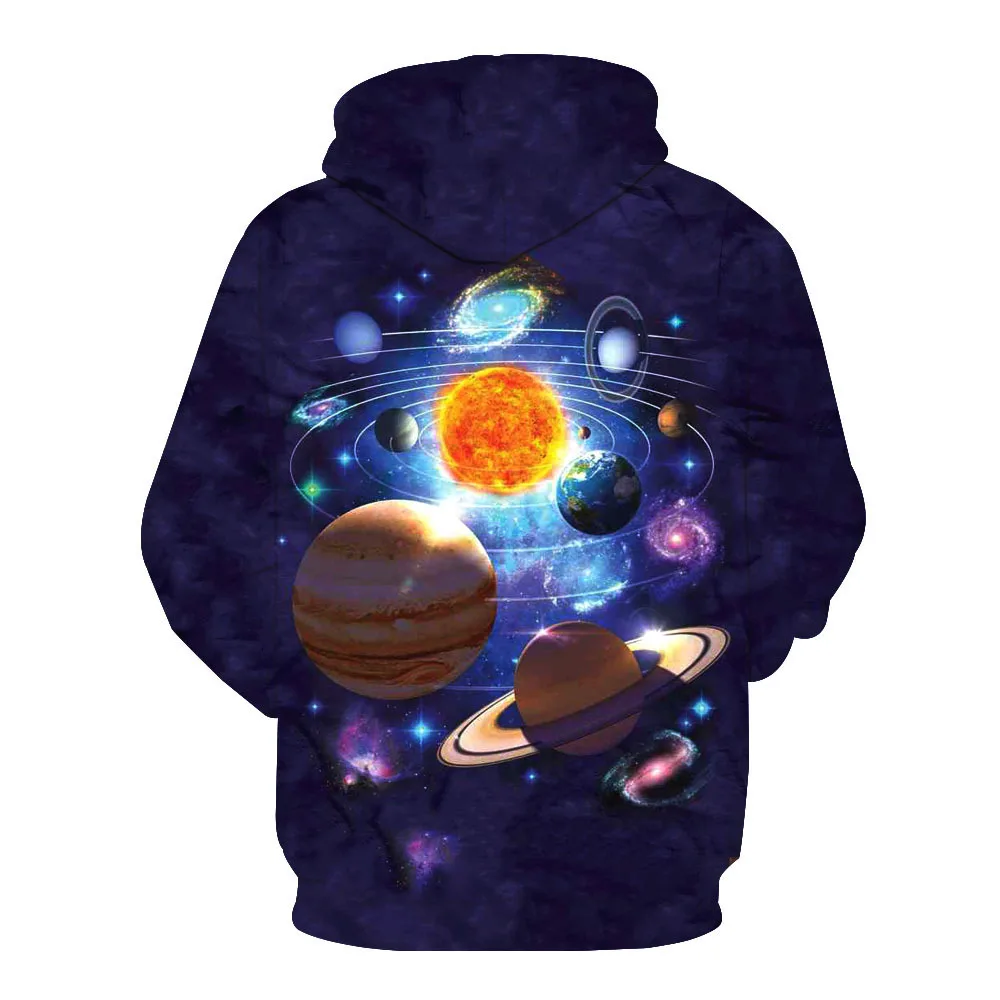 

CNUUIKOOEK Sweatshirts Men's 3D Planet Printed Hooded Pocket Pullover Hoody Fashion Men's Hoodies