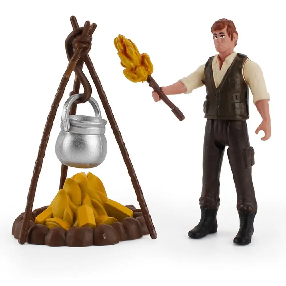 

Static Picnic Model Set Decoration Model Solid Mini Outdoor Picnic Plastic Gel Doll Model Set