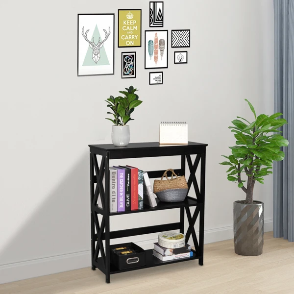 3-Tier Ladder Bookcase Storage Rack Wood Shelf Modern shelf Brown Color | Дом и сад