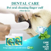 dog brushing finger cats toothbrush set pet dental cleaning wipes remove halitosis cat oral cleaning dental stones