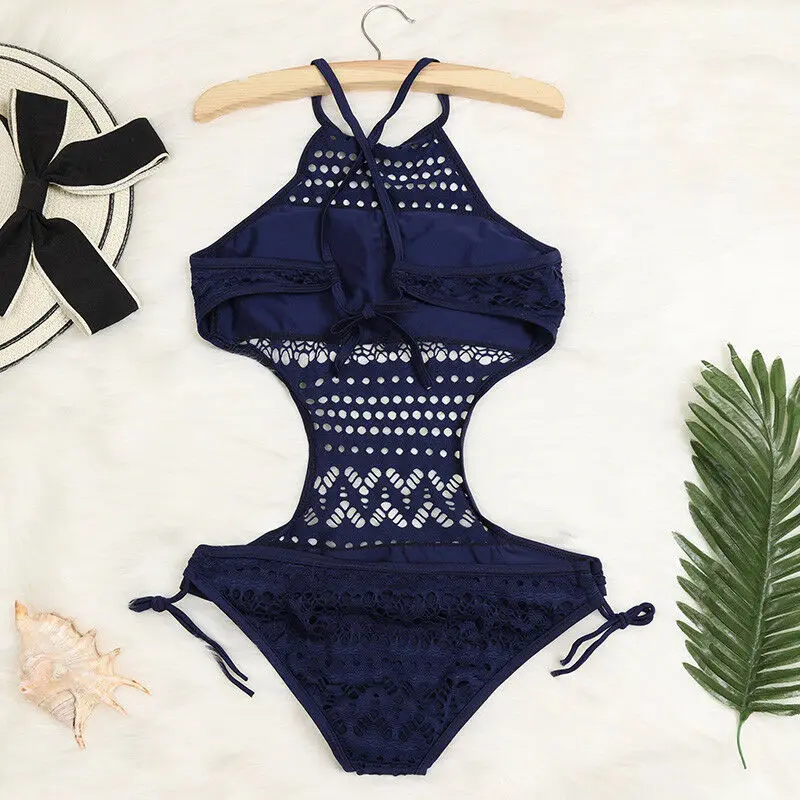 

Hirigin Sexy Hollow Out Swimwear Women 2020 Bandage One Piece Swimsuit Push Up Padded Bra Bikini Women Bathing Suit Beachwear