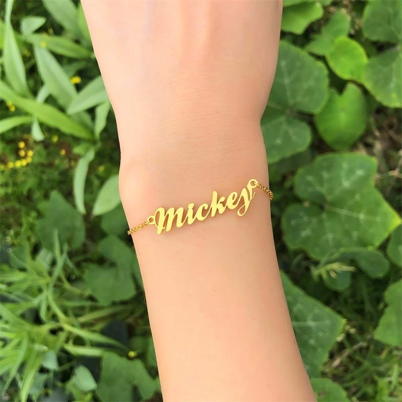 Виды красивых шрифтов именной браслет очаровательные ювелирные изделия из