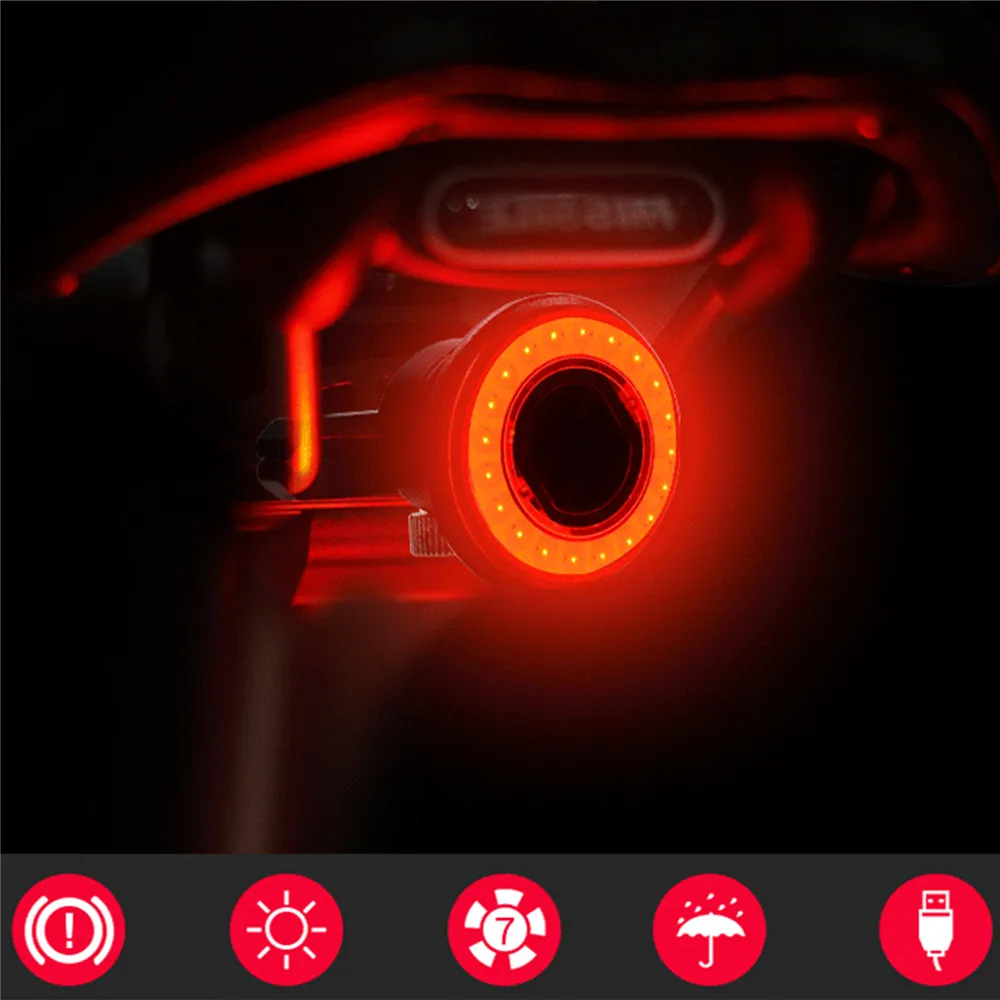 Водонепроницаемый велосипедный светодиодный фонарь стоп сигнал зондирования