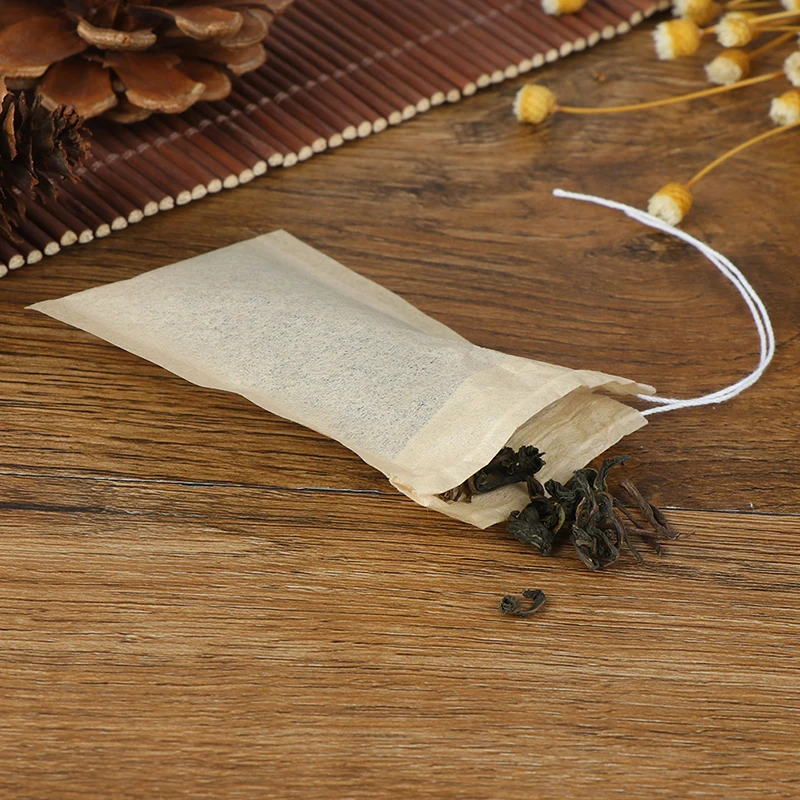 

100Pc Drawstring Teabags for Herb Loose Tea Empty Tea Bags With String Heal Seal Filter Paper For Herb Loose Tea Infuser