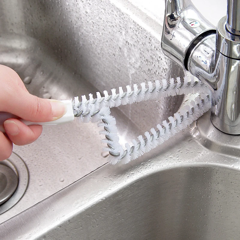 

Multipurpose Flume Crevice Cleaning Brush White Kitchen Bathroom Window Cleaner Wash Station Practical Kitchen Cleaning Tools