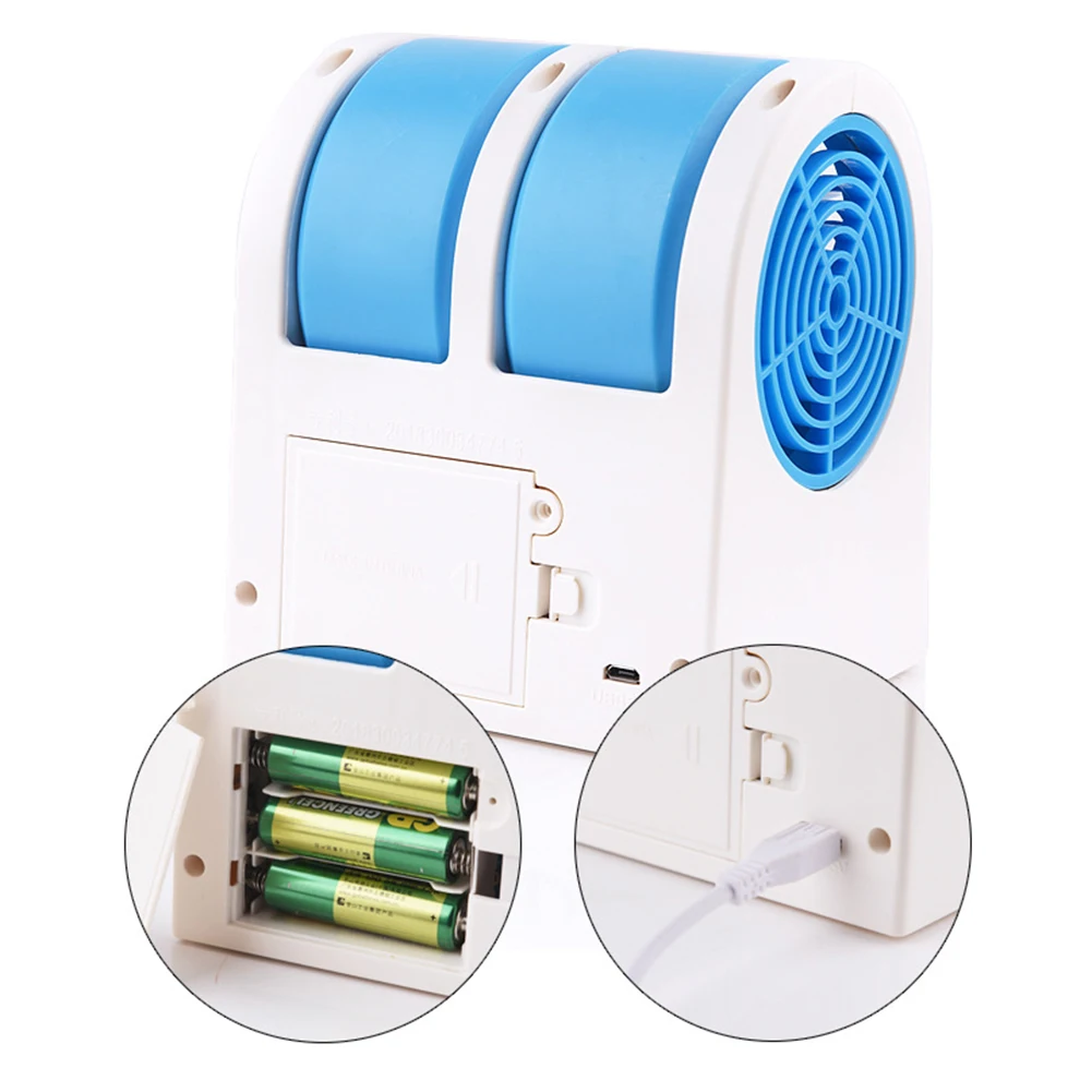 

3 in 1 Air Cooler Fan Dual Port Bladeless Mute Fan Portable Mini Air Cooler Humidifier Purifier Portable for Home Room Office