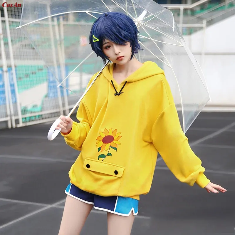 

Hot Anime WONDER EGG PRIORITY Ohto Ai Cosplay Costume Fashion Daily Wear Yellow Hoodie Female Activity Party Role Play Clothing